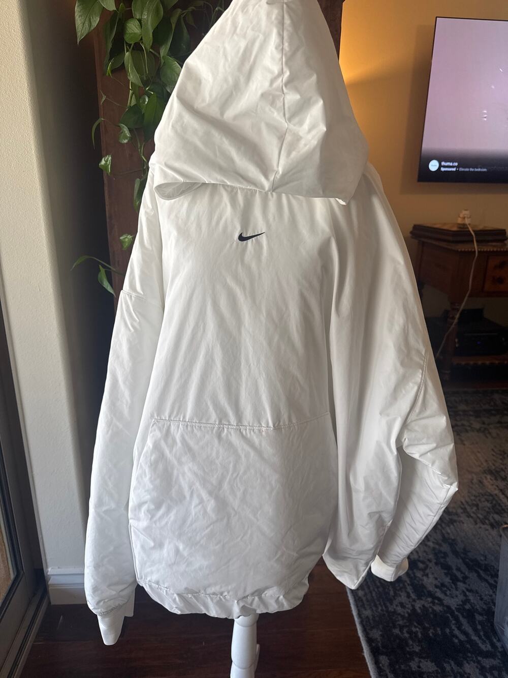 White Nike Circa Insulated Pullover Hoodie